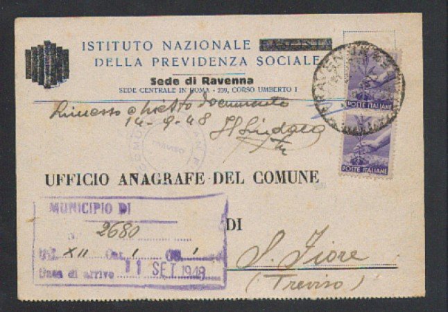 1948 - LOTTO/497 - REPUBBLICA - COPPIA 6 LIRE DEMOCRATICA