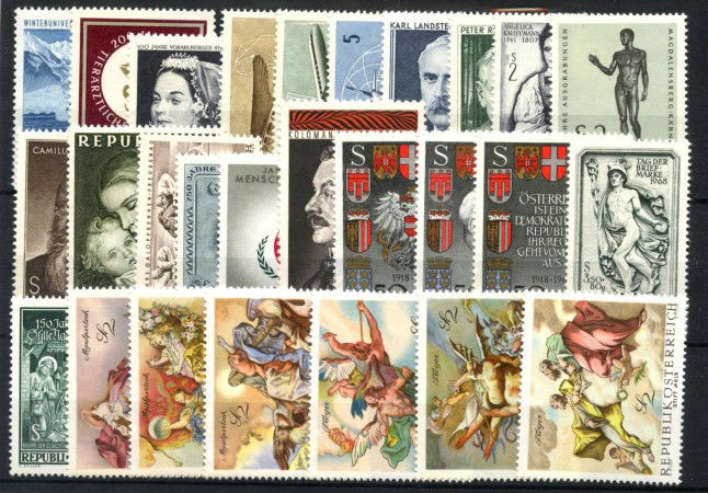 1968 - AUSTRIA - LOTTO/43659 - ANNATA COMPLETA 24v.+3 POSTA AEREA NUOVI