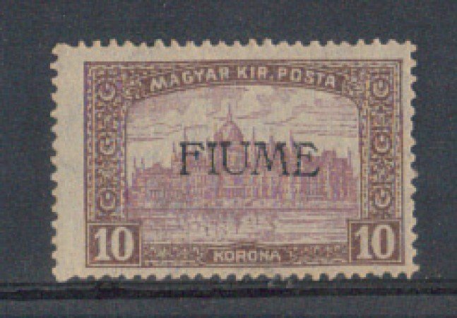 1918/19 - LOTTO/5619 - FIUME - 10 K. BRUNO LILLA