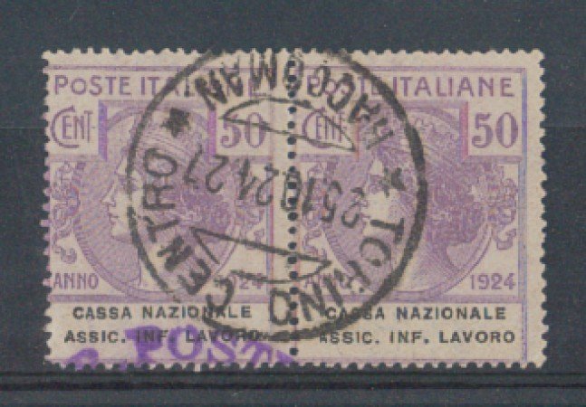 1924 - LOTTO/REGSS21CU - REGNO - 50c. CASSA NAZ. ASSIC.INFORTUNI