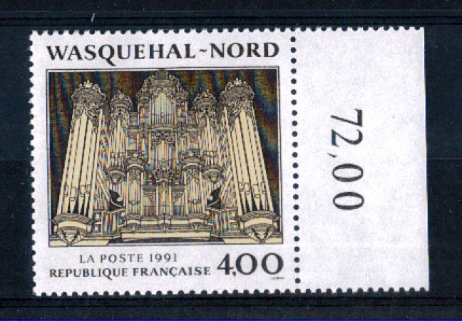1991 - LOTTO/FRA2695N - FRANCIA - 4 Fr. ORGANO CHIESA DI WASQUEHAL - NUOVO