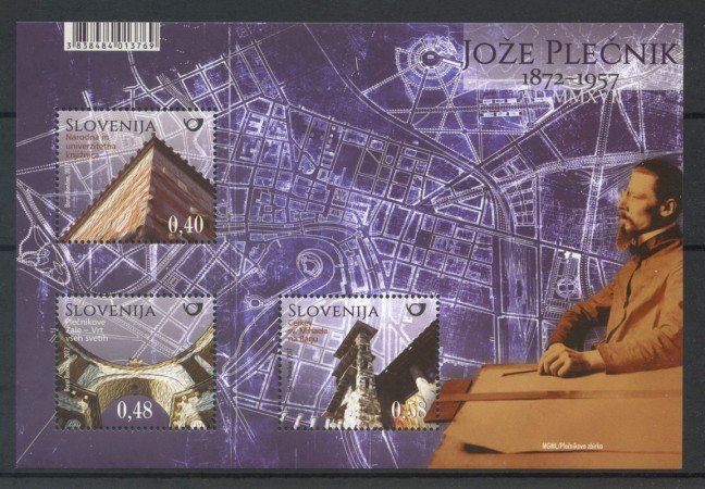 2017 - SLOVENIA - JOZE PLECNIK  FOGLIETTO - NUOVO - LOTTO/34672