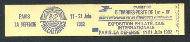 1981 - FRANCIA - LIBRETTO PHILEXFRANCE BLU DA 5 FRANCOBOLLI NUOVI  CON NUMERO- LOTTO/30631