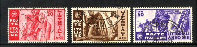 1935 - REGNO - LOTTO/40047 - LITTORIALI DELLA CULTURA E ARTE 3v. - USATI
