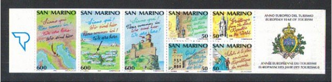 1990 - LOTTO/8106 - SAN MARINO - ANNO DEL TURISMO - LIBRETTO NUOVO