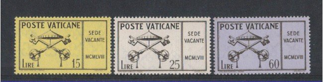 1958 - LOTTO/5859 - VATICANO - SEDE VACANTE 3v. NUOVI