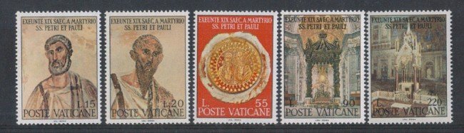 1967 - LOTTO/5913 - VATICANO - MARTIRIO S.PIETRO E PAOLO 5v.