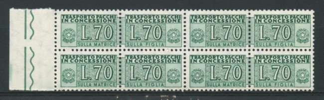 1966 - LOTTO/14013 - REPUBBLICA - 70 LIRE PACCHI CONCESSIONE .