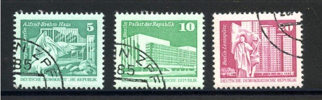 1980 - GERMANIA DDR - EDIFICI IMPORTANTI 3v.- USATI - LOTTO/36551