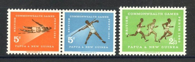 1962 - PAPUA NUOVA GUINEA - LOTTO/38806 - GIOCHI DELL'IMPERO 3v. NUOVI