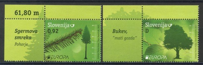2011 - SLOVENIA - EUROPA LE FORESTE  2v. - NUOVi - LOTTO/34482