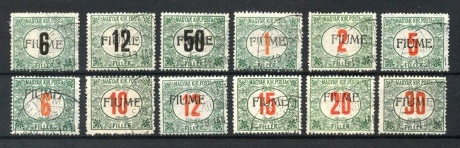 1918 - FIUME - LOTTO/39800 - SEGNATASSE 12v. - USATI