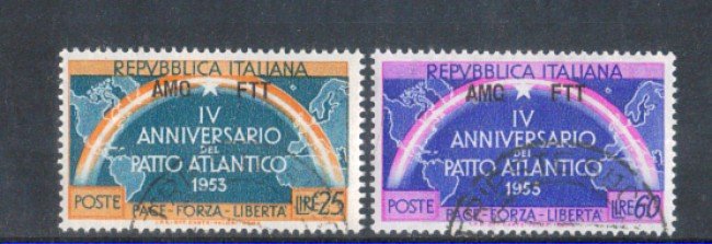 1953 - LOTTO/11058 - TRIESTE A - PATTO ATLANTICO 2v. - USATI