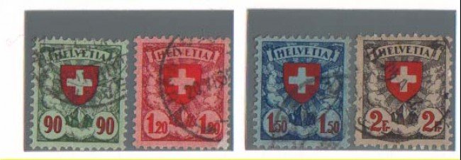 1924 - LBF/2837 -  SVIZZERA - CROCE e SCUDO 4v. - USATI