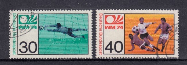 1974 - GERMANIA FEDERALE - MONDIALI DI CALCIO 2v. - USATI - LOTTO/31500U
