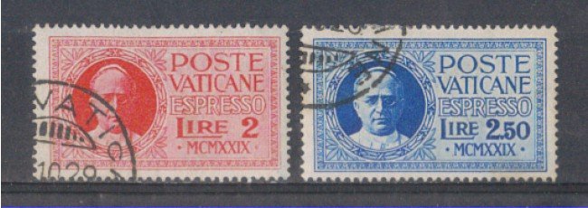 1929 - LOTTO/2629 - VATICANO - ESPRESSI 2v. - USATI