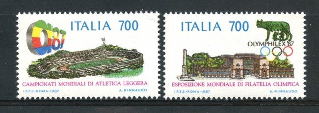 1987 - REPUBBLICA - OLIMPHILEX  2v. NUOVI - LOTTO/30264