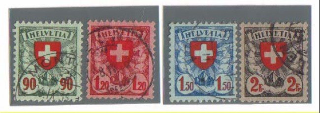 1924 - LBF/2873 -  SVIZZERA - CROCE e SCUDO 4v. - USATI