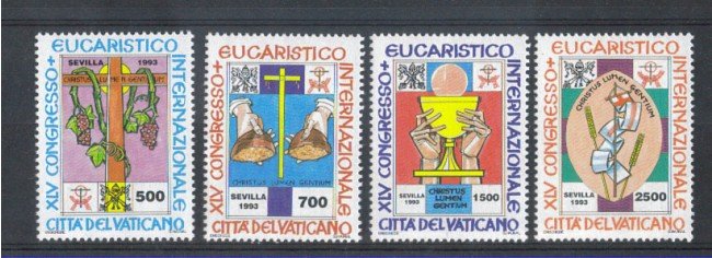 1993 - LOTTO/5779 - VATICANO - CONGRESSO EUCARISTICO 4v. - NUOVI