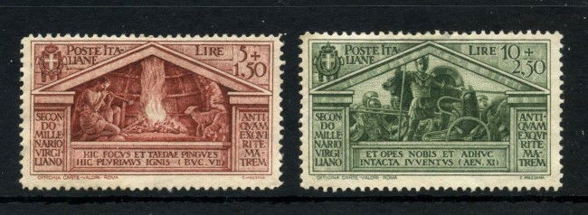 1930 - REGNO - LOTTO/43387 - 5+1,50 E 10+2,50 LIRE BIMILLENARIO VIRGILIO - NUOVI S/G