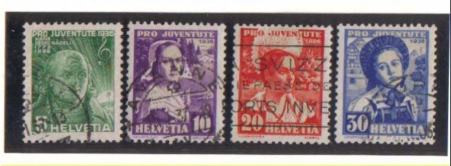 1936 - LBF/2839 -  SVIZZERA - PRO JUVENTUTE 4v. - USATI