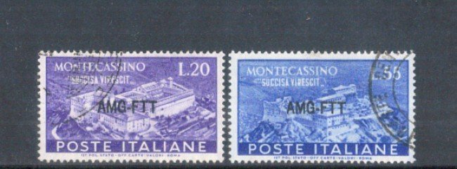 1951 - LOTTO/10292CPU - TRIESTE A - ABBAZIA DI MONTECASSINO 2v. - USATI