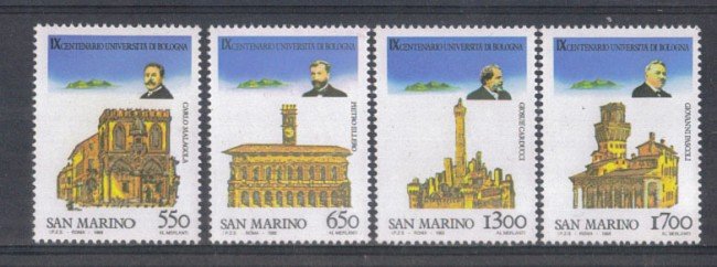 1988 - LOTTO/8085 - SAN MARINO - UNIVERSITA' DI BOLOGNA 4V.