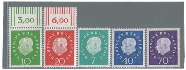 1959 - LBF/2467 - GERMANIA FEDERALE - COMPLEANNO HEUSS 5v.