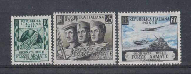 1952 - LOTTO/6189 - REPUBBLICA - GIORNATA FORZE ARMATE 3v.