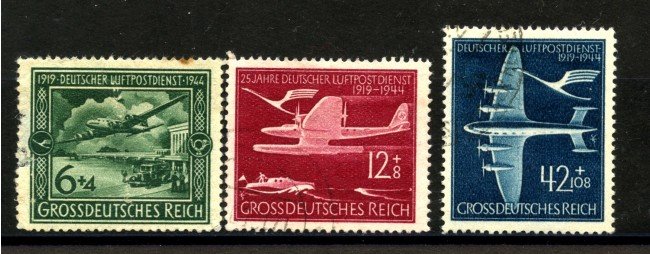 1944 - GERMANIA REICH - POSTA AEREA  3v. - USATI - LOTTO/37531
