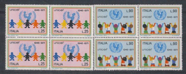 1971 - LOTTO/6551Q - REPUBBLICA - UNICEF QUARTINE