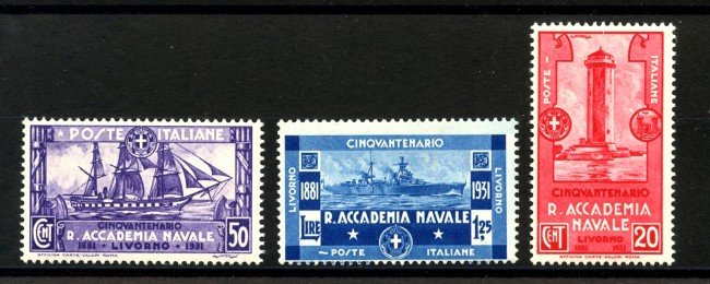 1931 - LOTTO/37959 - REGNO - ACCADEMIA NAVALE 3v. - NUOVI