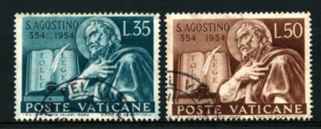 1954 - LOTTO/12090 - VATICANO - SANT'AGOSTINO 2v. - USATI