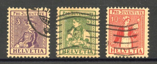1917 - SVIZZERA - LOTTO/40643 - PRO JUVENTUTE 3v. - USATI