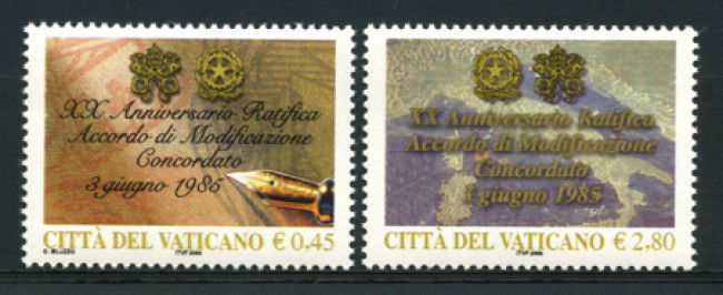 2005 - LOTTO/12692 - VATICANO - RATIFICA CONCORDATO 2v. - NUOVI