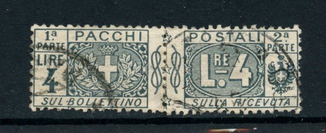 1914/22 - REGNO - 4 LIRE PACCHI POSTALI - USATO - LOTTO/28411