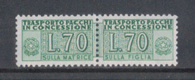 1966 - LOTTO/7803 - REPUBBLICA - 70 LIRE PACCHI CONCESSIONE