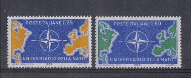 1959 - LOTTO/6346 - REPUBBLICA - DECENNALE N.A.T.O 2v.