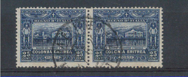 1910 - LOTTO/ERIT37UC - ERITREA - 25c. AZZURRO  COPPIA - USATI