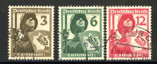 1937 - GERMANIA REICH - DIFESA AEREA 3v. - USATI - LOTTO/37498
