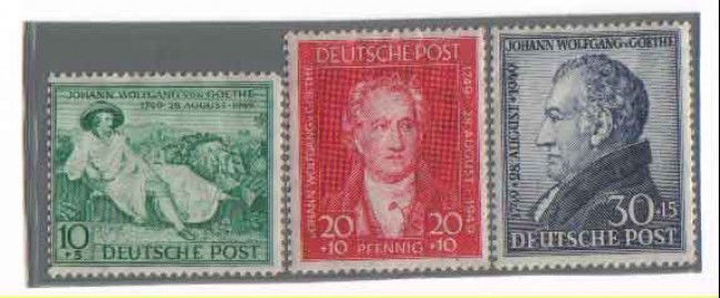 GERMANIA - BIZONA - 1949 - LOTTO/3682 -  GOETHE