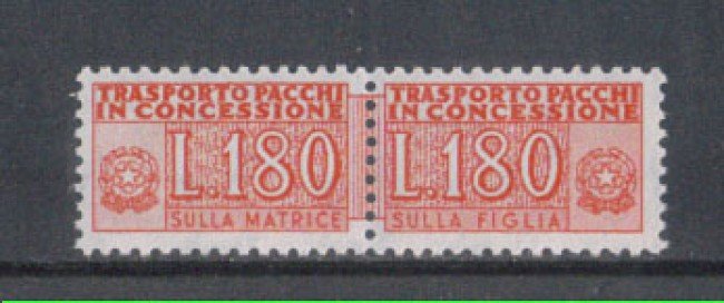 1966 - LOTTO/17409 - REPUBBLICA - 180 LIRE PACCHI CONCESSIONE