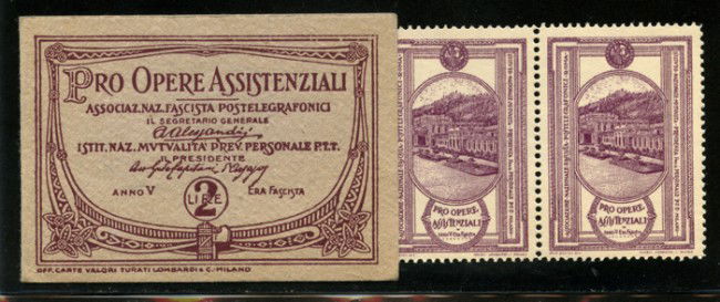 ITALIA - LOTTO/13995 - 1927 - PRO OPERE ASSISTENZIALI POSTELEGRAFONICI