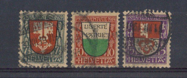 1919 - LBF/2829B - SVIZZERA - PRO JUVENTUTE 3v. - USATI