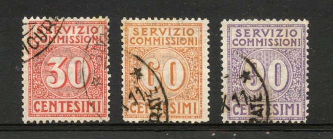 1913 - REGNO - LOTTO/40100 - SERVIZIO COMMISSIONI 3v. - USATI