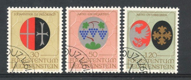 1971 - LIECHTENSTEIN - STEMMI DEI PATRONI 3v. - USATI - LOTTO/26445U