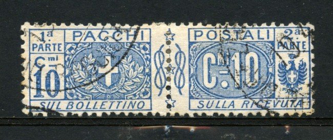 1914/22 - REGNO - LOTTO/24744 - 10 Cent. AZZURRO PACCHI POSTALI - USATO