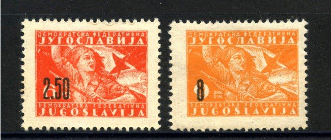 1946 - JUGOSLAVIA - PARTIGIANI SOVRASTAMPATI  2v. - NUOVI - LOTTO/33747