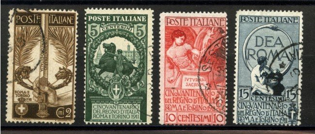 1911 - REGNO - LOTTO/39988 - UNITA' D'ITALIA 4v. - USATI