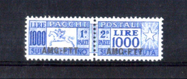 1954 - LOTTO/10425 - TRIESTE  A - 1000 LIRE PACCHI POSTALI CAVALLINO - NUOVO